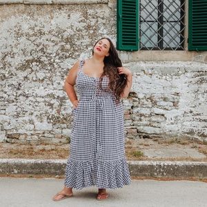 J.Crew Gingham Button-front Midi Dress Ruffle Hem